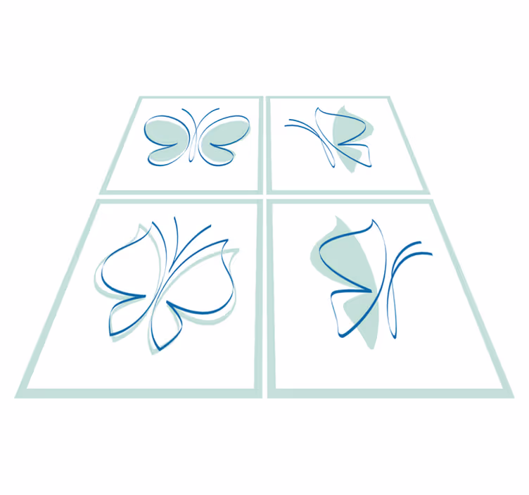 Tapete vinílico casa de banho borboletas em azulejo - TenStickers