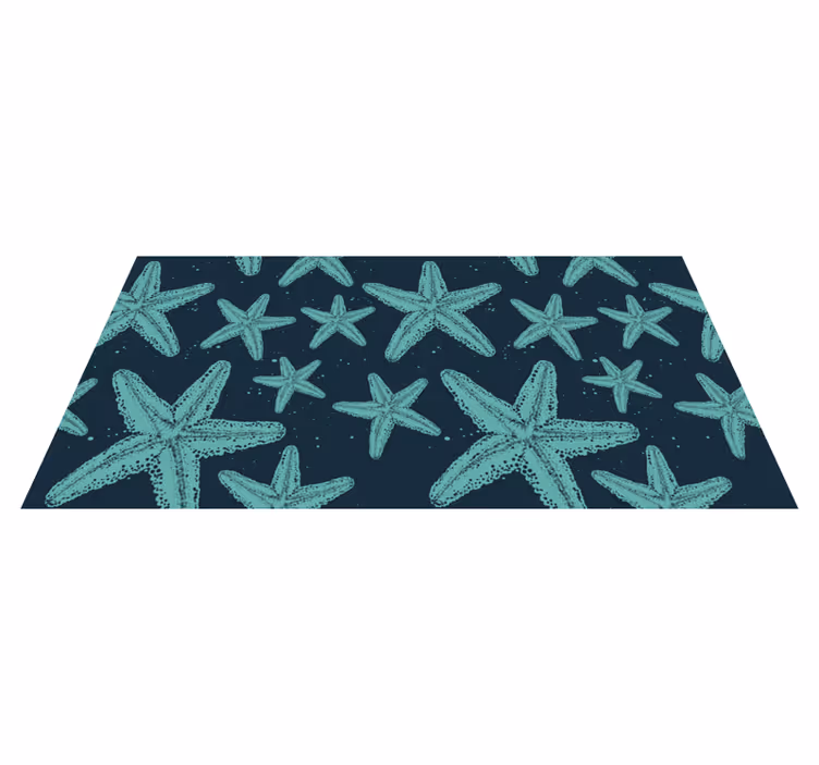Tapete vinílico casa de banho estrelas do mar azuis - TenStickers