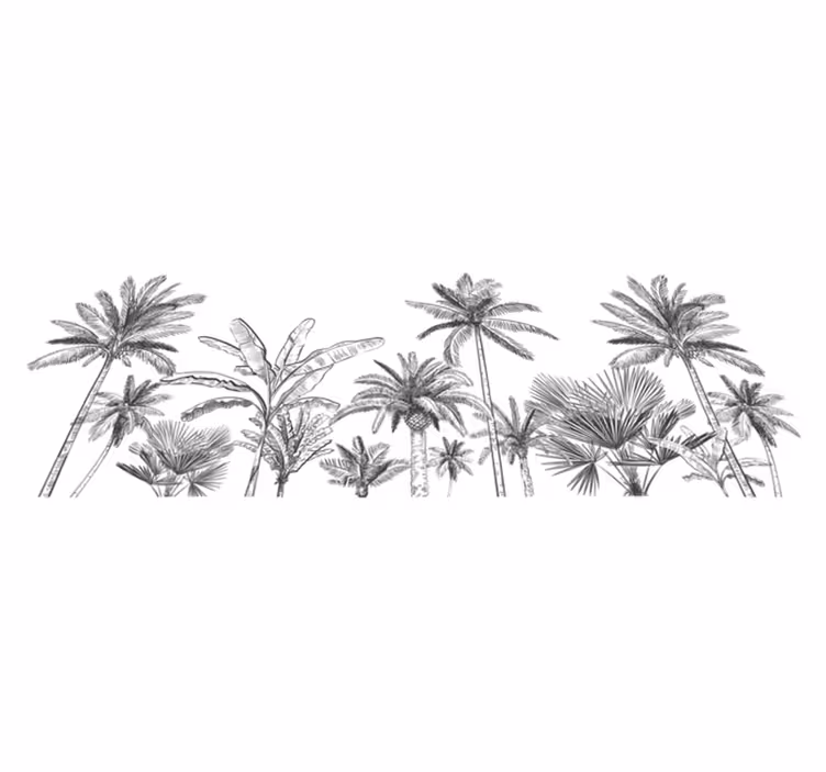Tapete vinílico casa de banho árvores tropicais - TenStickers