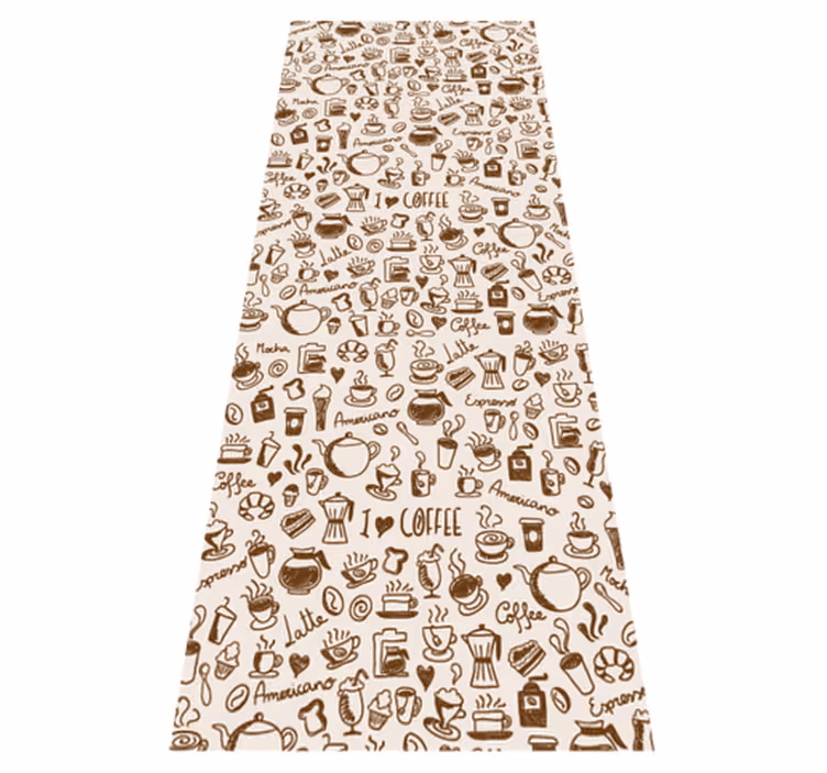 Tapete vinílico cozinha com estampas de café - TenStickers
