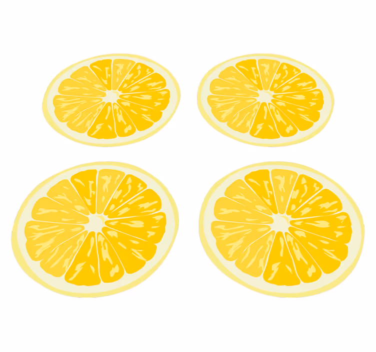 Tapete vinílico cozinha adesivos de limões fatiados - TenStickers