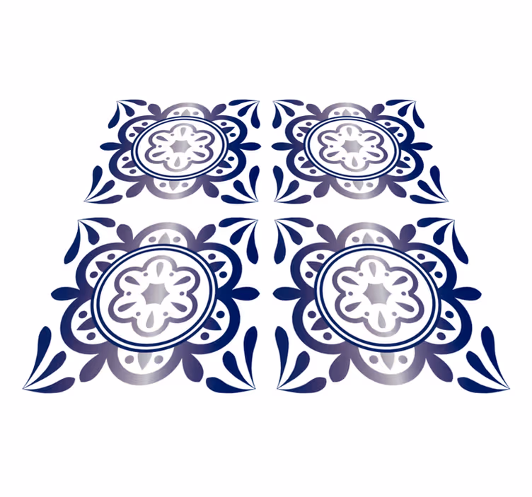 Tapete vinílico cozinha azulejo espanhol azul antigo - TenStickers