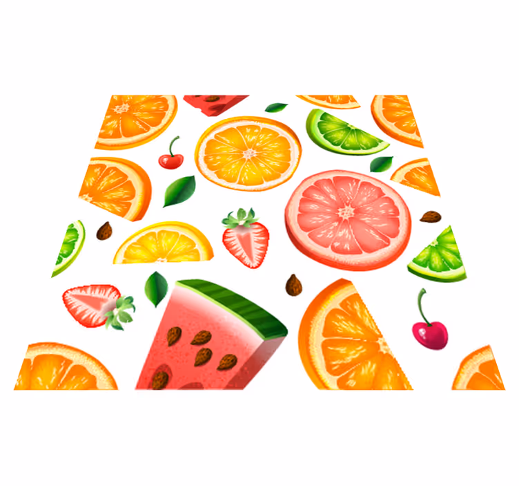 Tapete vinílico cozinha com estampa de frutas - TenStickers