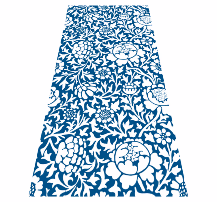 Tapete vinílico cozinha flora azul marinho - TenStickers