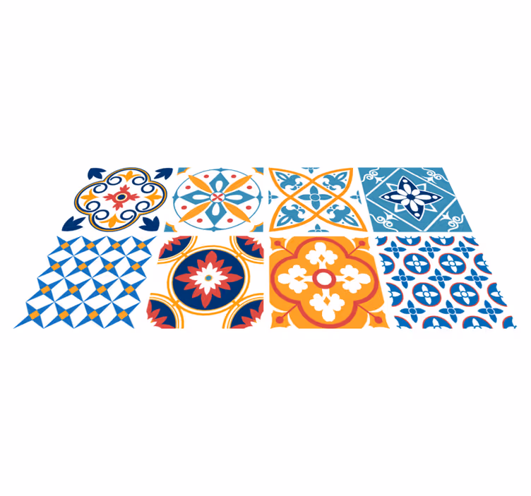 Tapete vinílico cozinha sevrinia azulejos de cimento - TenStickers