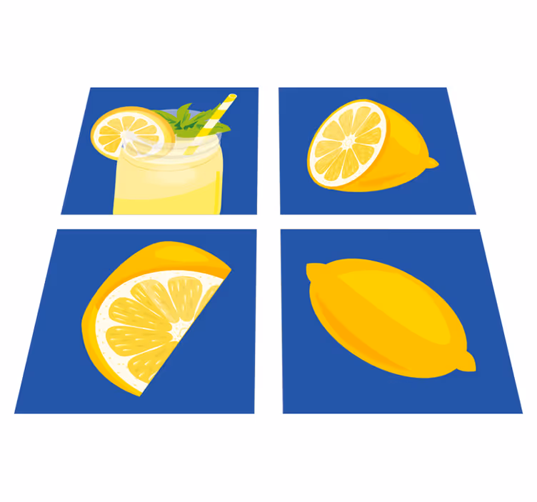 Tapete vinílico cozinha azulejos de suco de limão - TenStickers
