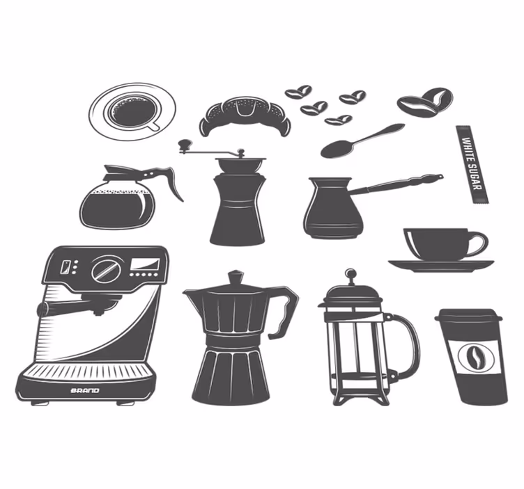 Tapete vinílico cozinha menu de café - TenStickers
