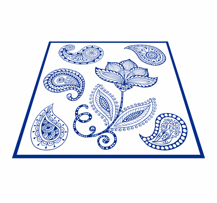 Tapete vinílico cozinha paisley e flores - TenStickers
