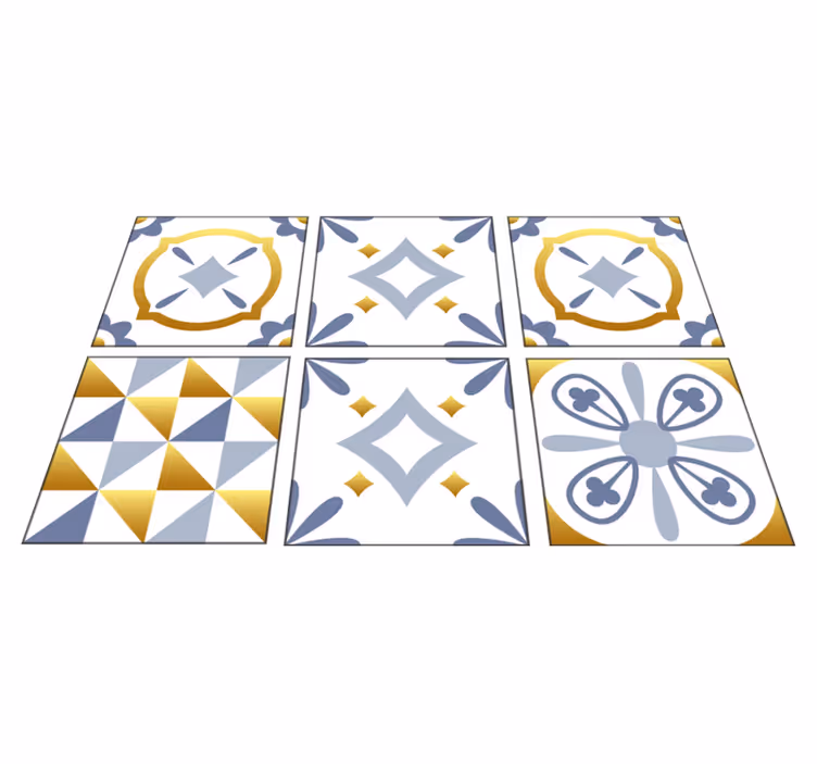 Tapete vinílico cozinha frisos com efeito dourado - TenStickers