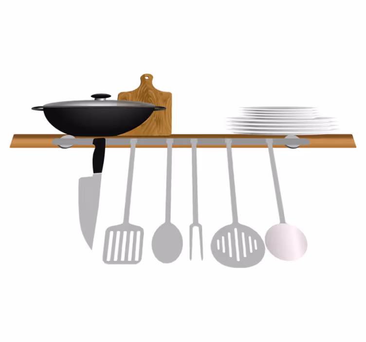 Tapete vinílico cozinha secador de pratos e tigelas - TenStickers