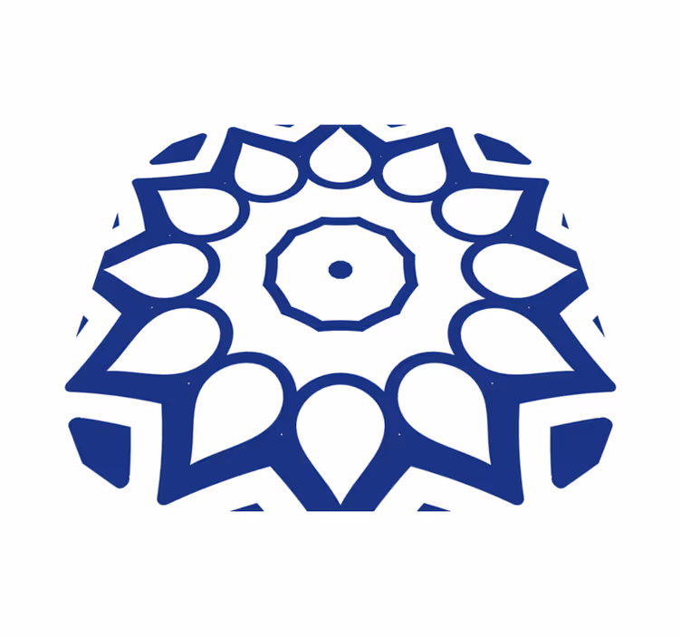 Tapete vinílico cozinha flores mandala azul delft - TenStickers