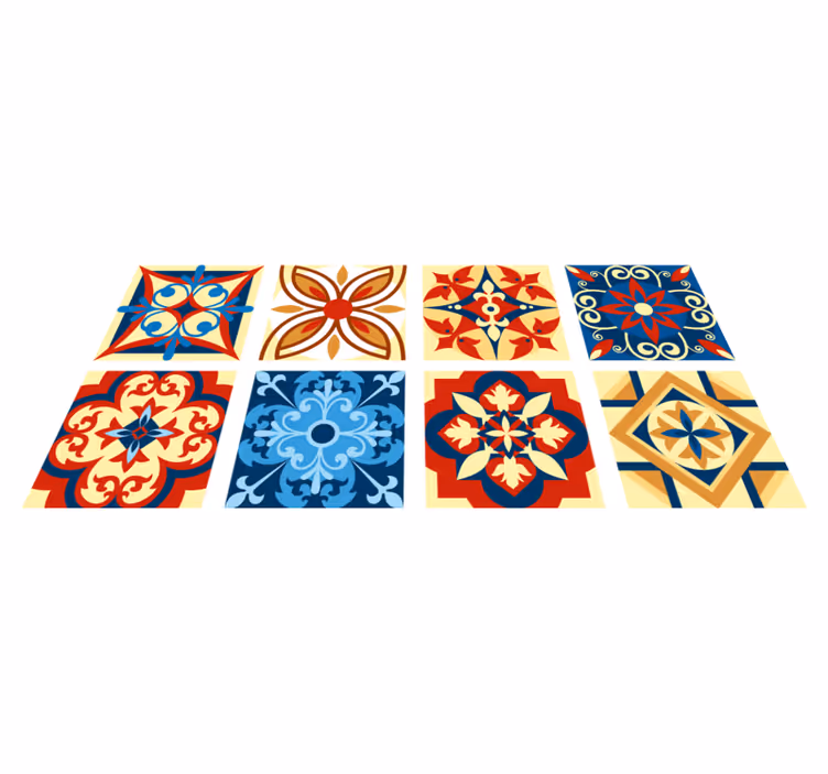 Tapete vinílico cozinha azulejos cimentícios crifitio - TenStickers