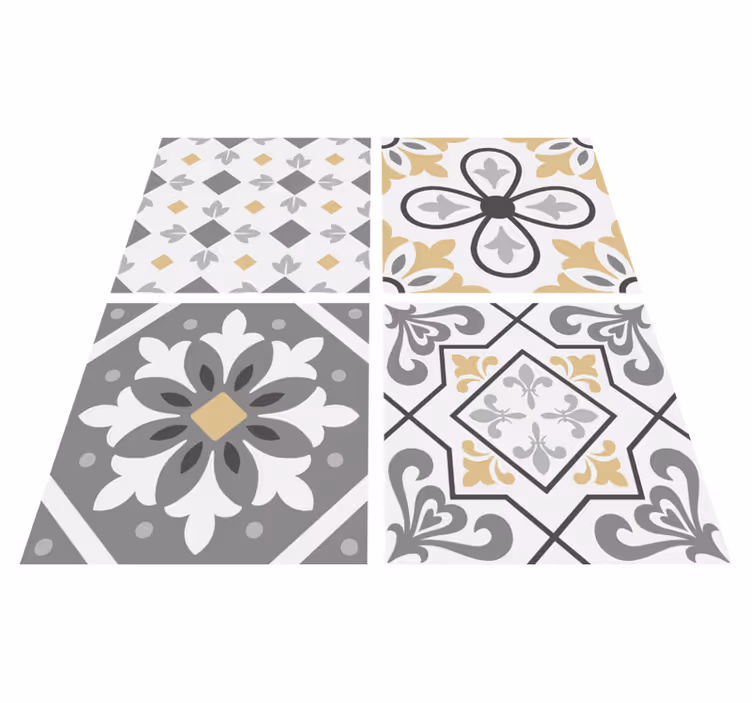 Tapete vinílico cozinha azulejos cimentícios amiaz - TenStickers