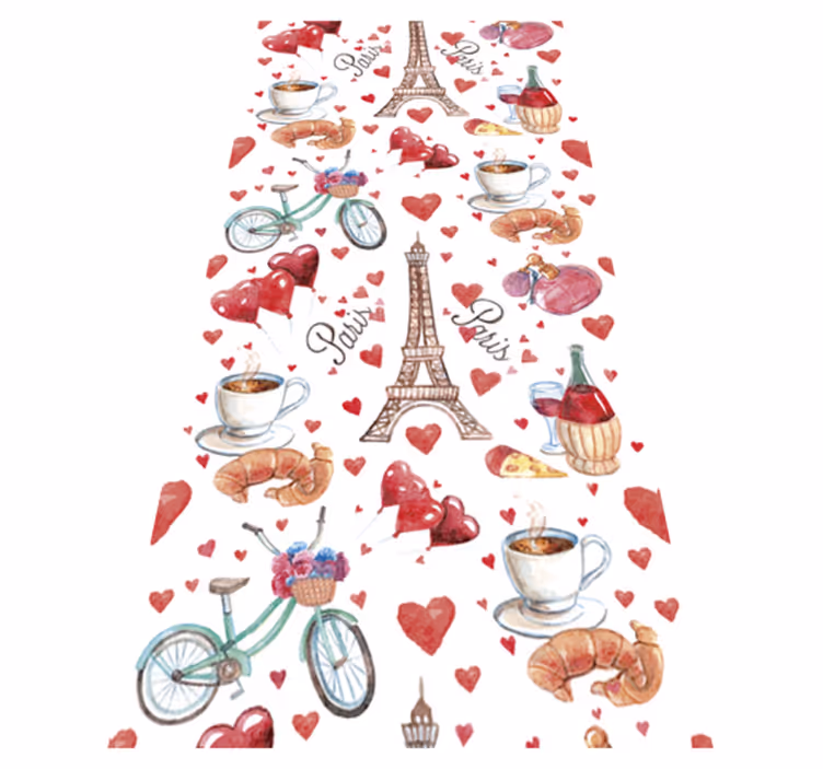 Tapete vinílico cozinha amor parisiense - TenStickers