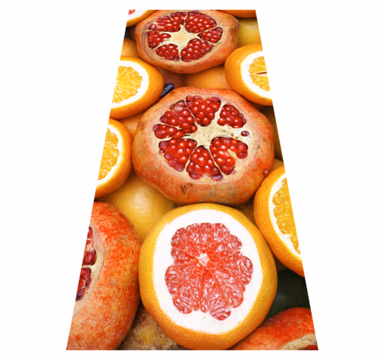Tapete vinílico cozinha frutas fatiadas - TenStickers