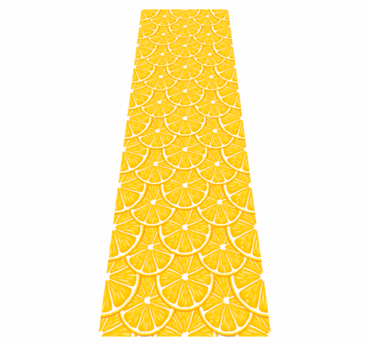 Tapete vinílico cozinha padrão laranja geladeira - TenStickers