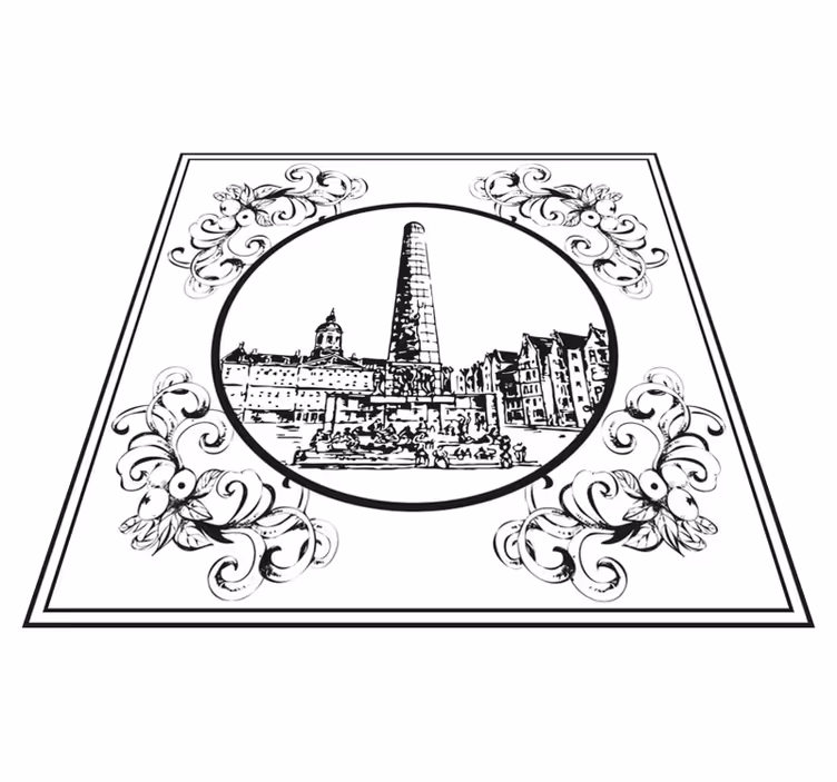 Tapete vinílico cozinha praça dam amsterdam - TenStickers
