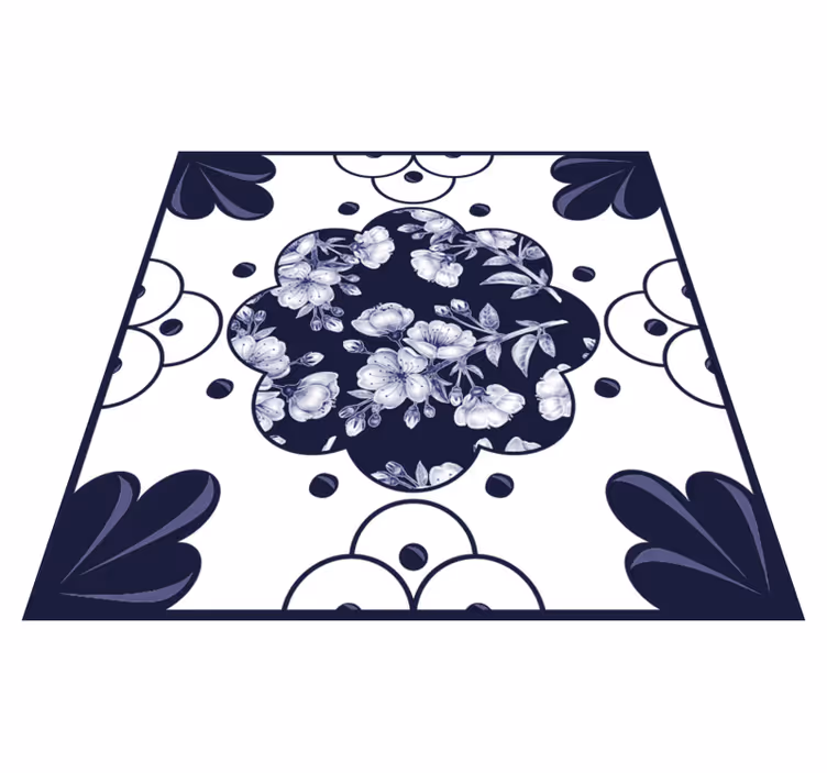 Tapete vinílico cozinha com padrão de flores - TenStickers