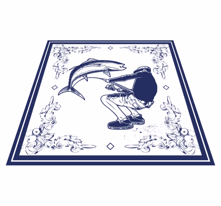 Tapete vinílico cozinha pescador - TenStickers
