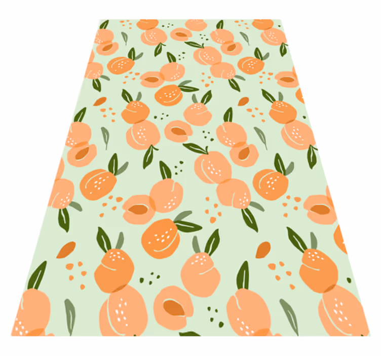 Tapete vinílico cozinha pêssegos em fundo verde - TenStickers