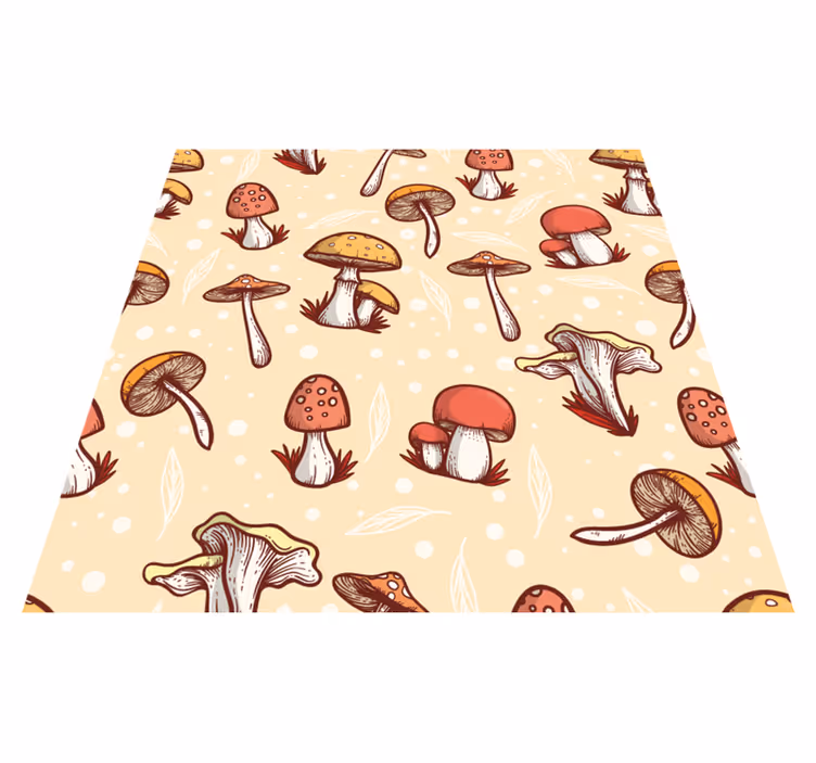 Tapete vinílico cozinha com design original de cogumelos - TenStickers