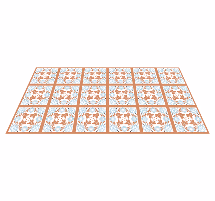 Tapete vinílico cozinha azulejos florais mediterrâneos - TenStickers