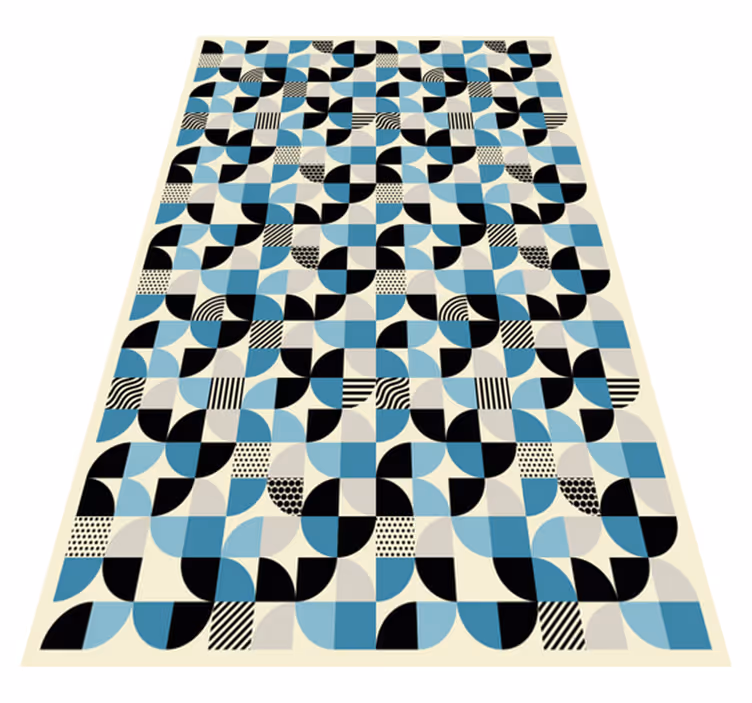 Tapete vinílico cozinha padrão bauhaus azul retrô - TenStickers