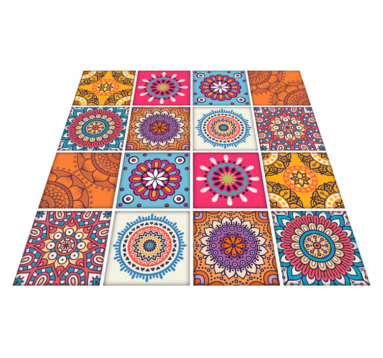 Tapete vinílico cozinha azulejos mandala - TenStickers