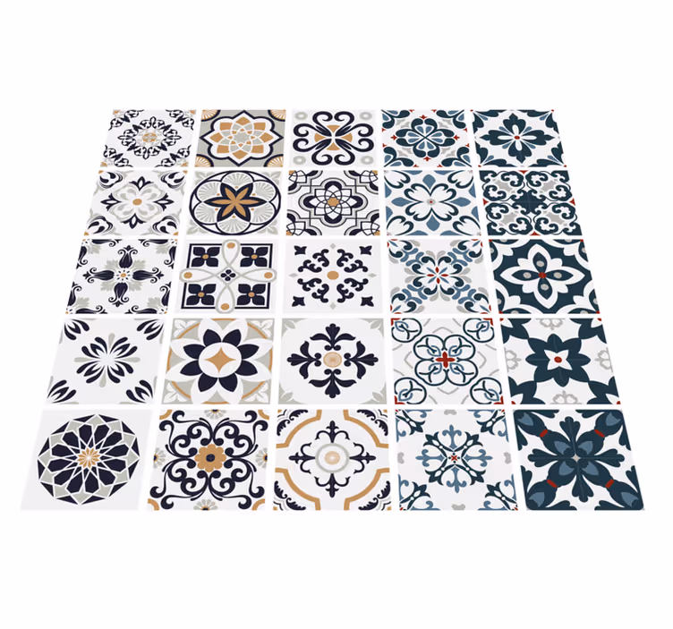 Tapete vinílico cozinha adesivos de azulejos vintage - TenStickers