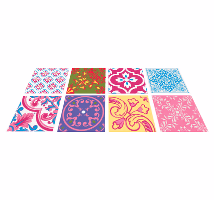 Tapete vinílico cozinha azulejos mediterrâneos vibrantes - TenStickers