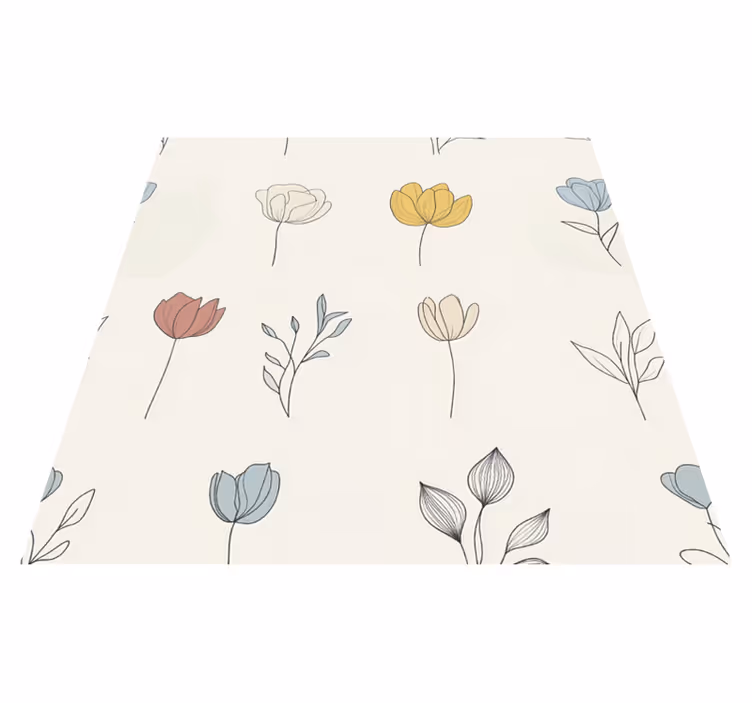 Tapete vinílico cozinha com estampa de flores - TenStickers