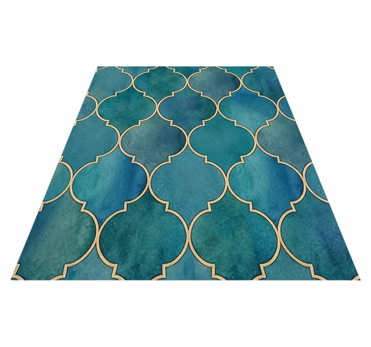 Tapete vinílico cozinha verde jade com detalhes dourados - TenStickers
