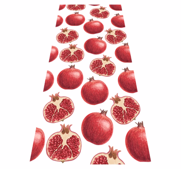 Tapete vinílico cozinha padrão de romãs coloridas - TenStickers