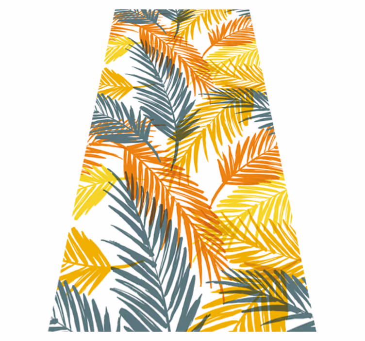 Tapete vinílico cozinha padrão tropical de folhas desenhadas - TenStickers