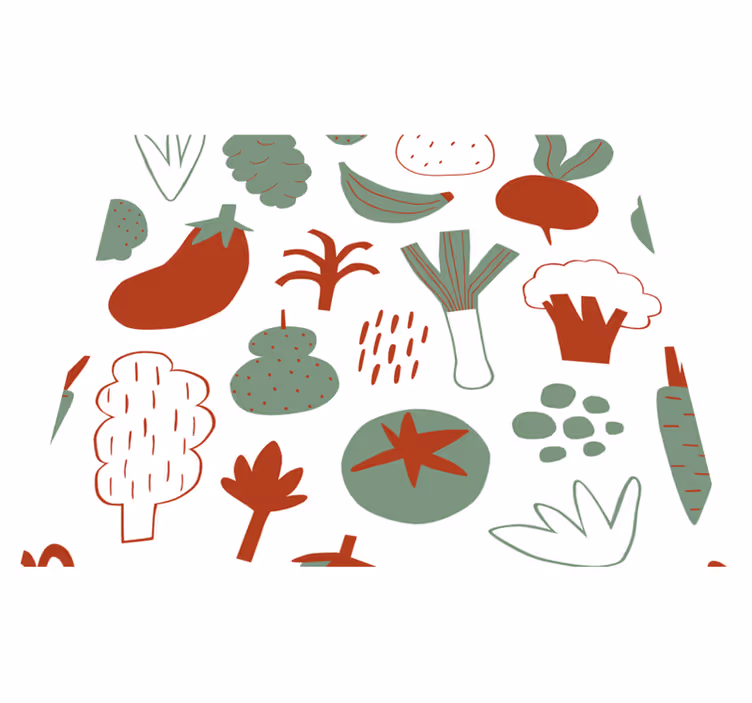 Tapete vinílico cozinha legumes coloridos - TenStickers