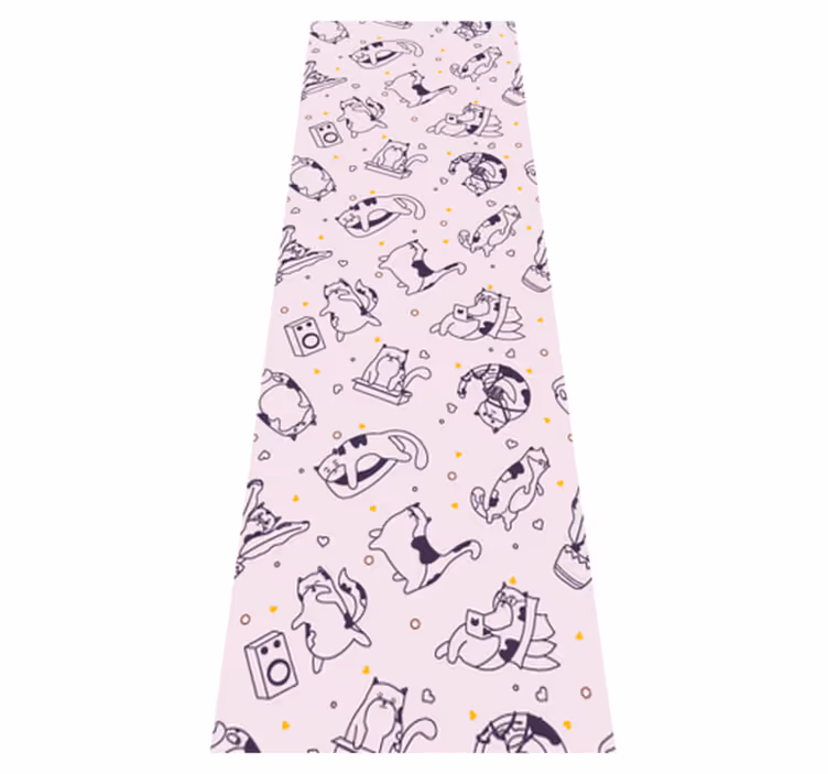 Tapete vinílico quarto padrão banda de gatos - TenStickers