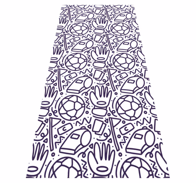 Tapete vinílico quarto com design de doodles esportivos - TenStickers