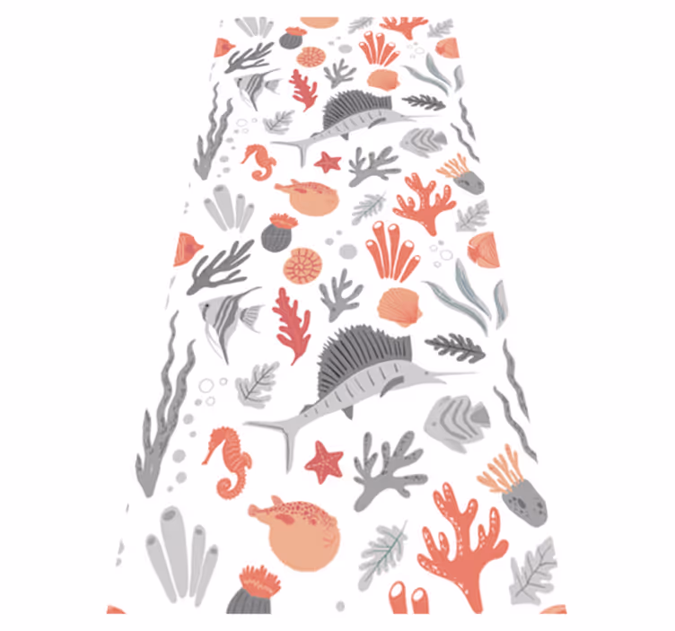 Tapete vinílico quarto ilustração da vida marinha - TenStickers