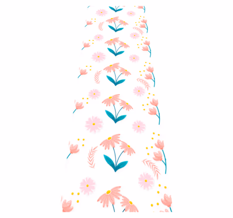 Tapete vinílico quarto flores e pontos pastel minimalistas - TenStickers
