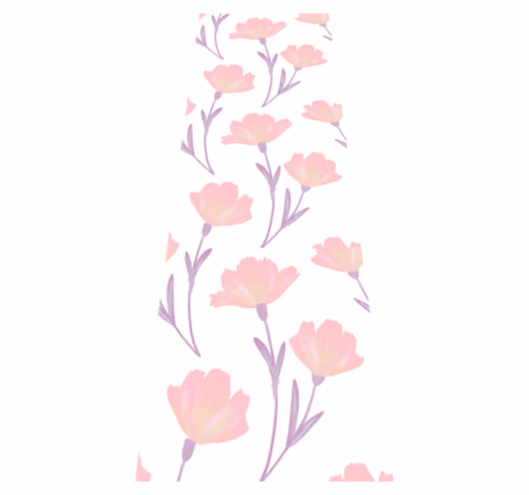 Tapete vinílico quarto padrão minimalista flores silvestres - TenStickers