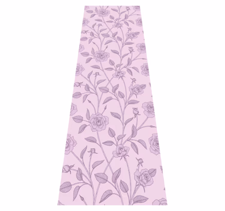 Tapete vinílico quarto rosas vintage em óleo roxo - TenStickers