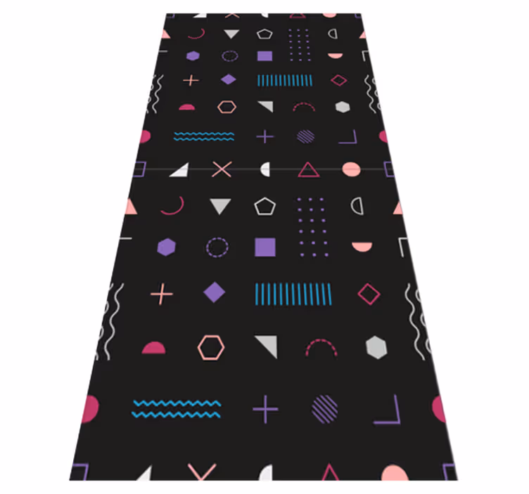 Tapete vinílico quarto com formas retro multicoloridas - TenStickers