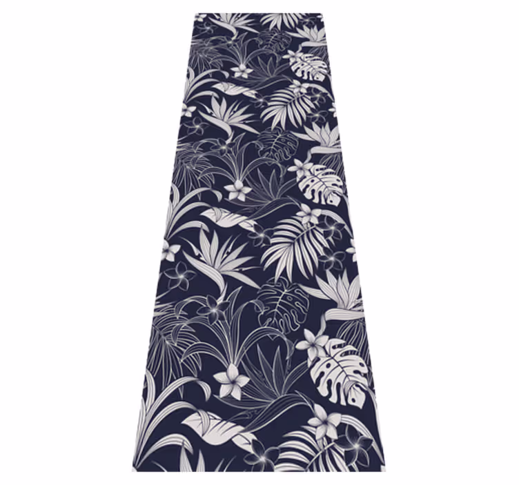 Tapete vinílico quarto padrão tropical cinza - TenStickers