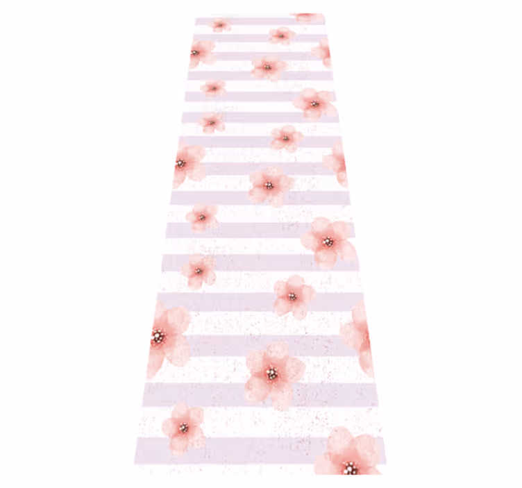 Tapete vinílico quarto shabby chic com listras rosas - TenStickers