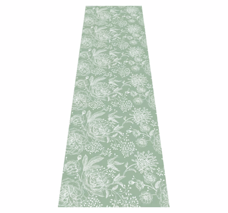 Tapete vinílico quarto estilo grandmillenial floral verde - TenStickers