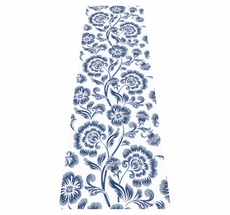 Tapete vinílico quarto padrão de flores azuis - TenStickers