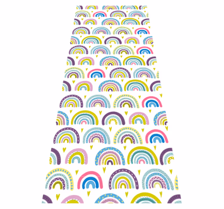 Tapete vinílico quarto com padrão de arco-íris colorido - TenStickers