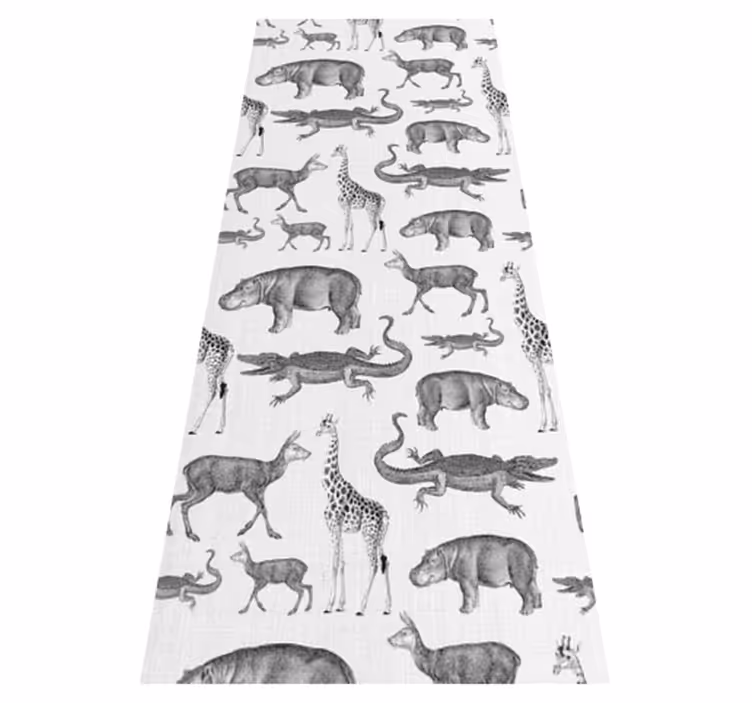 Tapete vinílico quarto com borda de animais e árvores safari - TenStickers