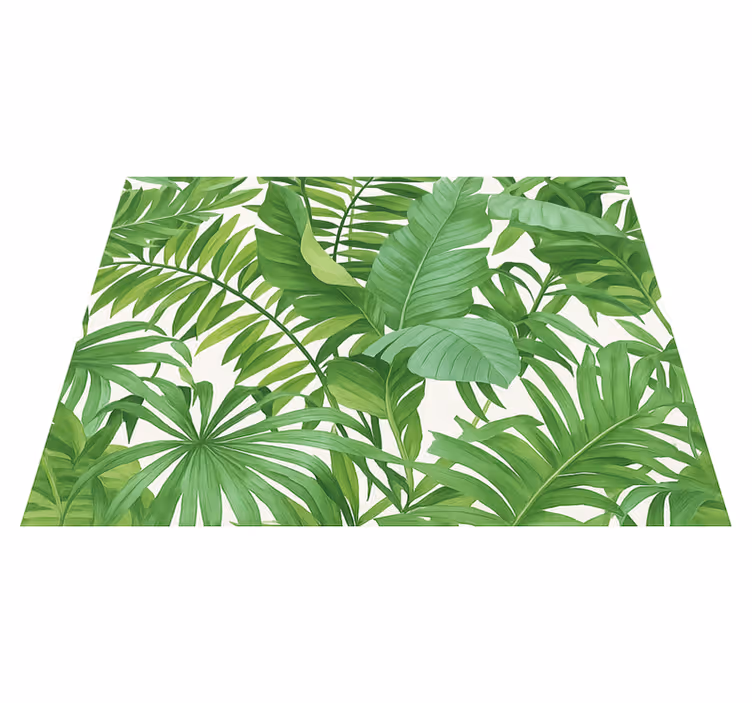 Tapete vinílico quarto com motivo de folhas tropicais - TenStickers