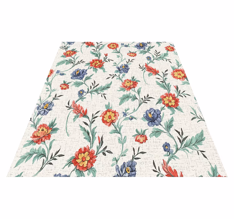 Tapete vinílico quarto com design de flores retrô - TenStickers